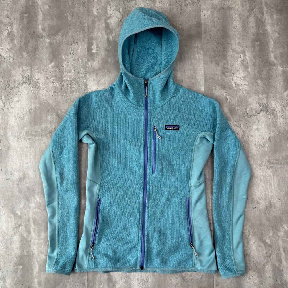 Patagonia Performance Better Sweater Hoody Womens Small Blue Full Zip Fleece